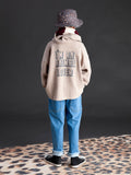 Tocoto Vintage Brown Tiger Hooded Waffle T-shirt