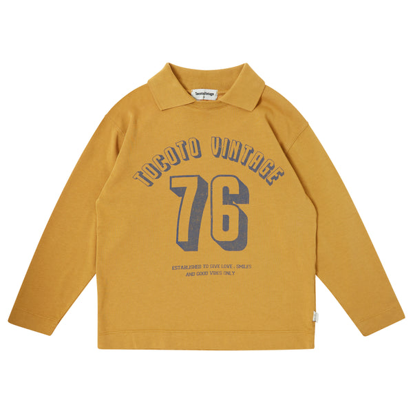 Tocoto Vintage Mustard 76 Polo Neck T-shirt