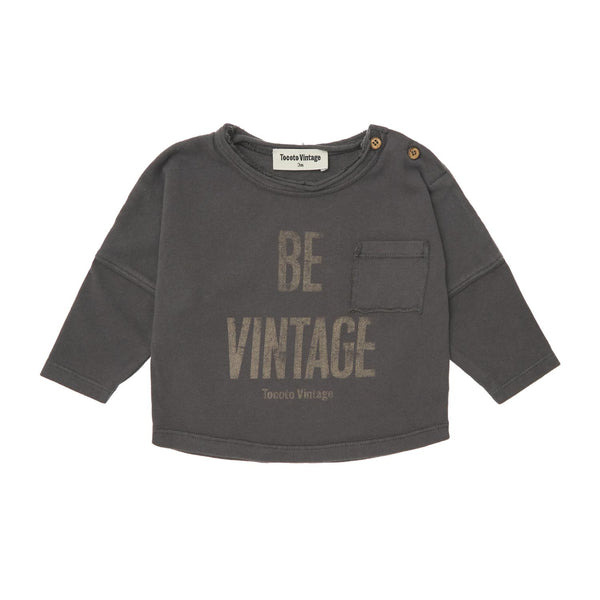 Tocoto Vintage Baby Dark Grey Be Vintage T-shirt