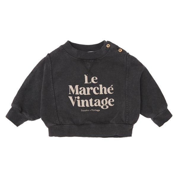 Tocoto Vintage Baby Dark Grey Le Marche Vintage Sweatshirt