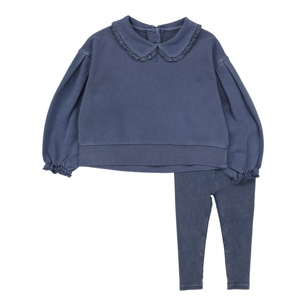 Lil Legs Blue Wash Girls Sweatshirt Set WGSS-BLWSH