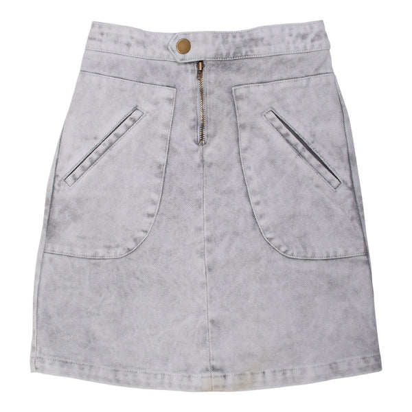 Wynken Ice Grey Denim Long Line Riga Skirt