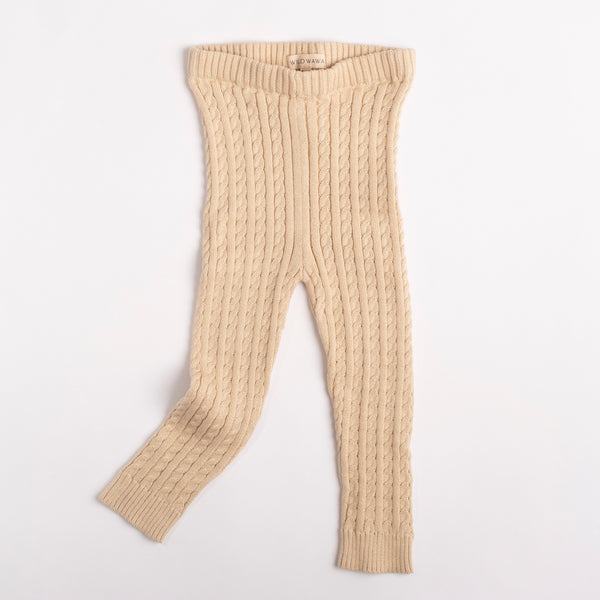 Wild Wawa Taupe Cable Knit Legging