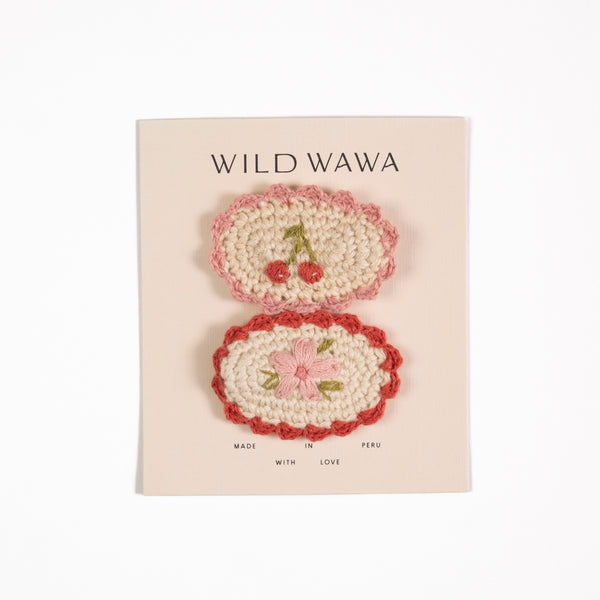 Wild Wawa Cherry Bloom Crochet Clip Set