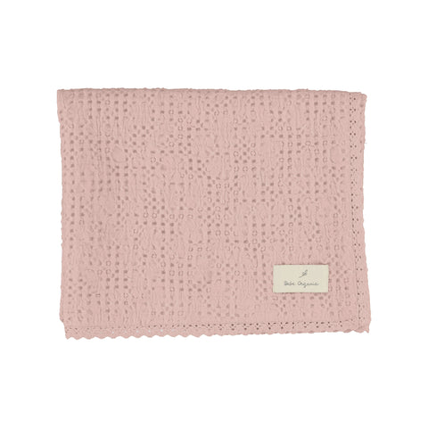 Bebe Organic Blush Waffle Blanket