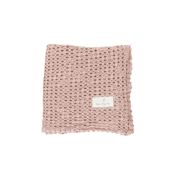 Bebe Organic Dusty Rose Waffle Blanket