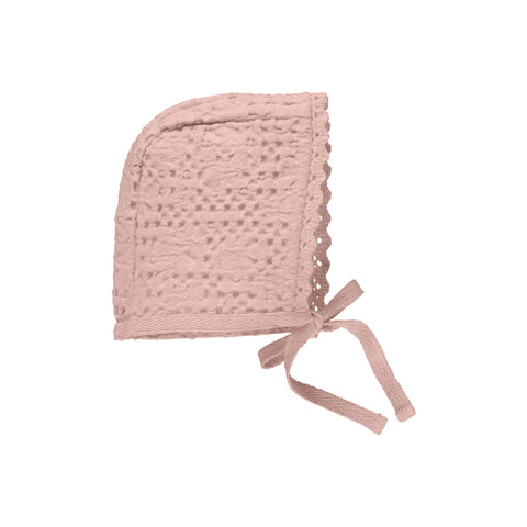 Bebe Organic Blush Waffle Baby Bonnet