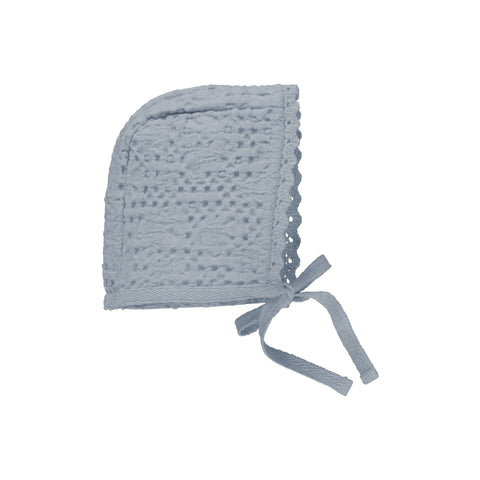 Bebe Organic Sea Blue Waffle Baby Bonnet