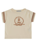 Emile et Ida Ecru Sea You T-shirt + Sesame Bloomer