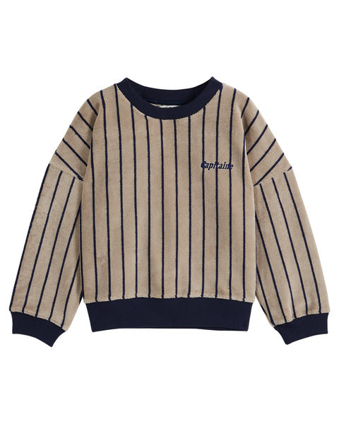 Emile et Ida Navy Striped Terry Sweatshirt