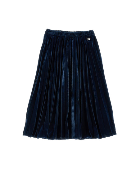 Ermanno Scervino Dark Blue Pleated Skirt
