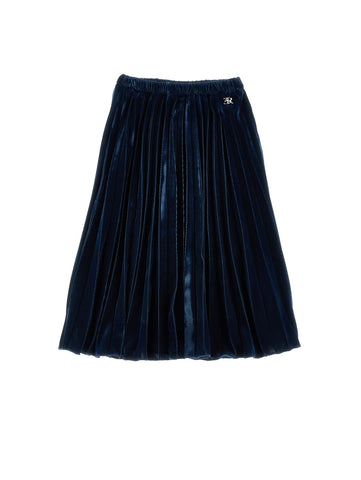 Ermanno Scervino Dark Blue Pleated Skirt