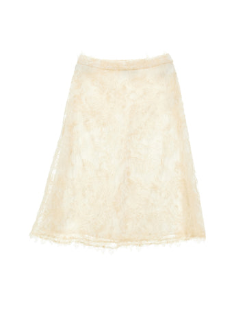 Ermanno Scervino Cream Floral Lace Skirt