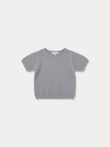 Bene Bene Grayish Blue Neat Waffle Tee