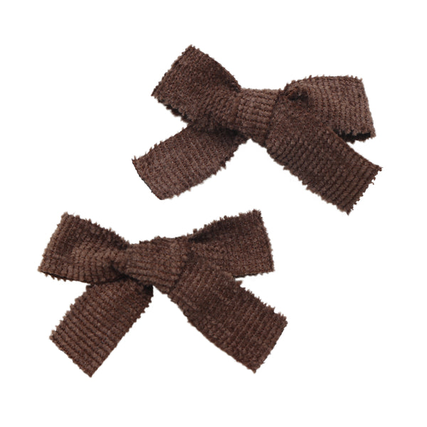 Halo Luxe Brown Abigail Luxe Corduroy Double Clip Set
