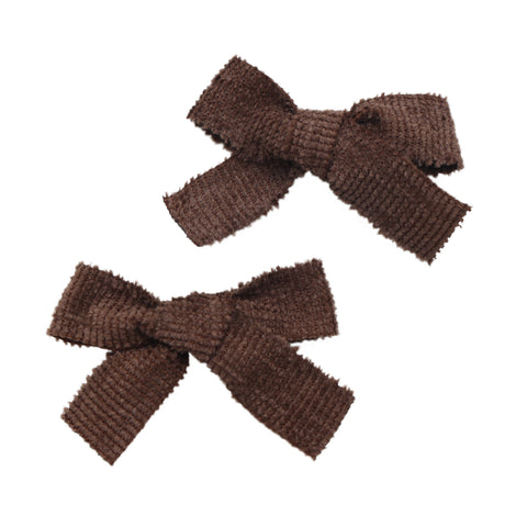 Halo Luxe Brown Abigail Luxe Corduroy Double Clip Set