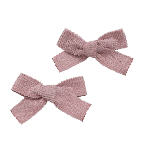Halo Luxe Dusty Pink Abigail Luxe Corduroy Double Clip Set
