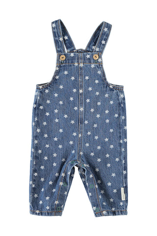 Piupiuchick Washed Navy Denim Stars Dungarees