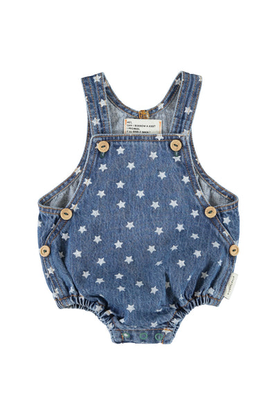 Piupiuchick Washed Navy Denim Stars Romper