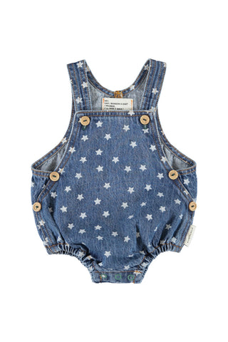 Piupiuchick Washed Navy Denim Stars Romper