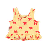 Piupiuchick Yellow Terry Top + Shorties with Bows Set