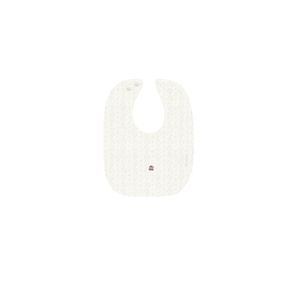 Ely's & Co Embroidered Cherry Pointelle Girls Cream Bib