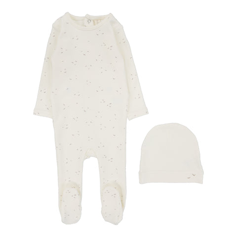 Lilette Cream Bird Footie Set