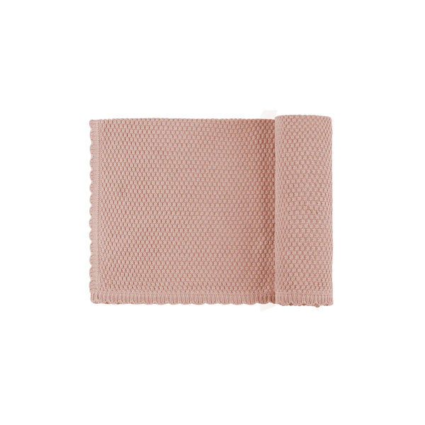 Ely's & Co Pink Moss Knit Blanket