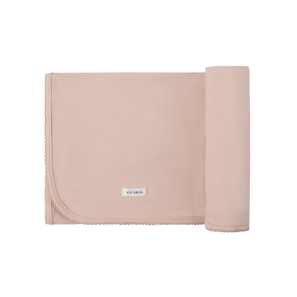 Ely's & Co Blush Embroidered Ginkgo Blanket