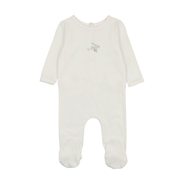 Bonjoy White Airplane Footie