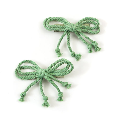 Halo Luxe Mint Green Bea Braided Double Clip Set