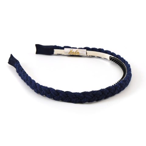 Halo Luxe Navy Blue Bea Braided Rope Headband