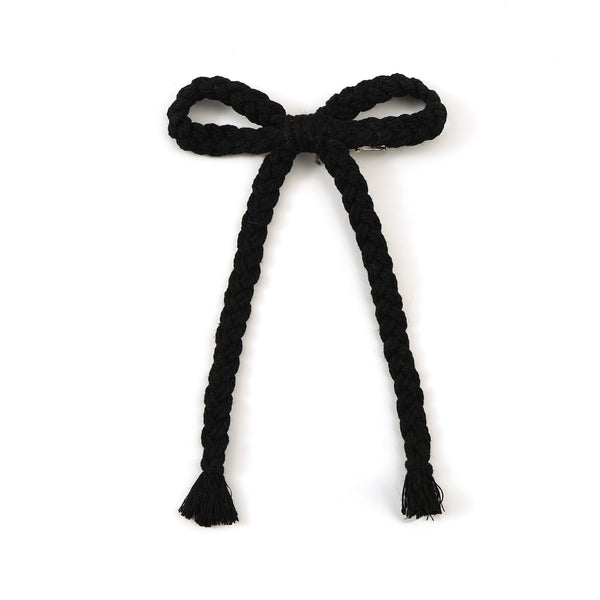 Halo Luxe Black Bea Braided Rope Longtail Clip