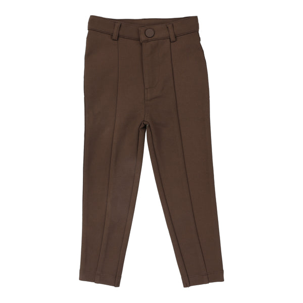 Lil Legs Classic Brown Knit Pants With Seam