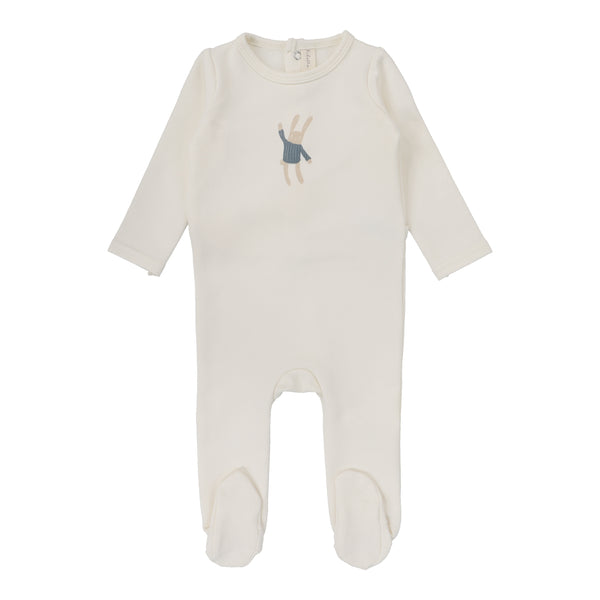 Lilette Milk/Bunny Handdrawn Footie