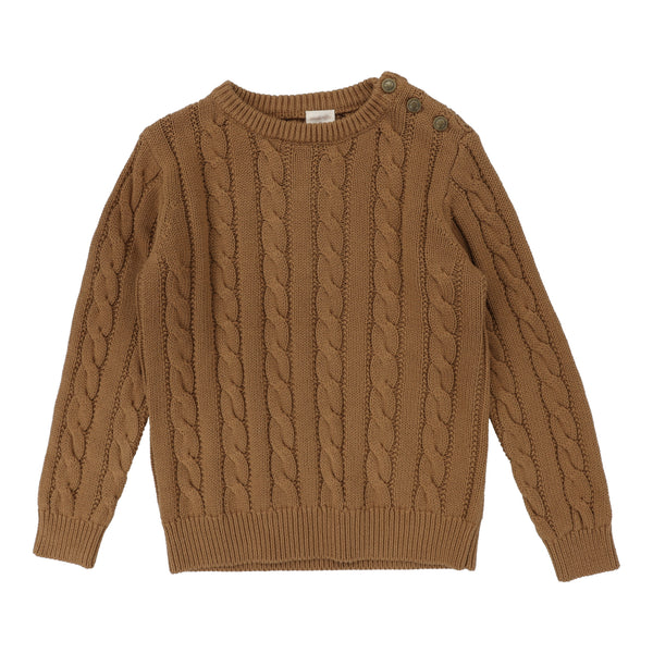 Lil Legs Analogie Camel Cable Crewneck Sweater