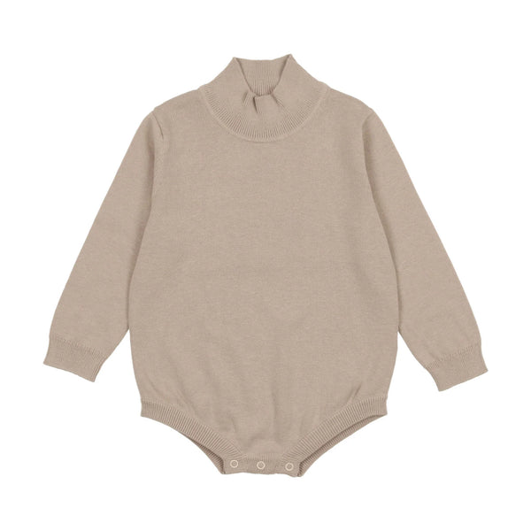 Coco Blanc Oatmeal Knit Mockneck Onesie