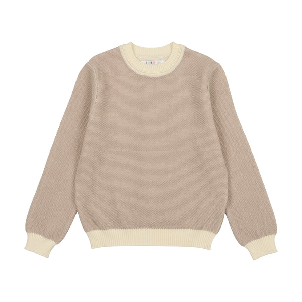 Coco Blanc Oatmeal Honeycomb Crew Sweater