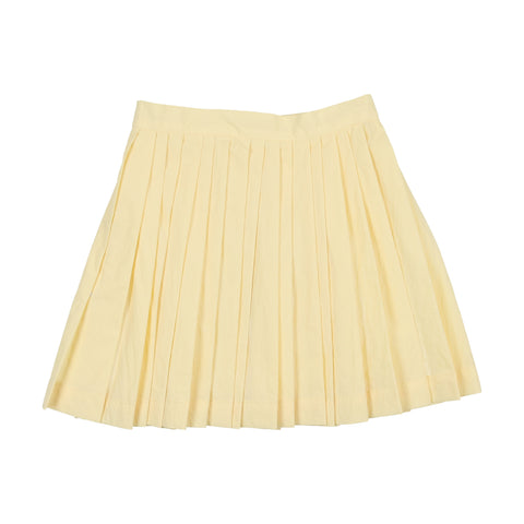 Coco Blanc Pale Yellow Pleated Skirt