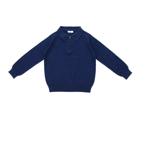 Coco Blanc Navy Zipper Polo