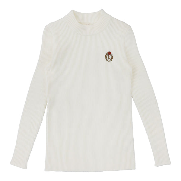 Lil Legs Analogie Cream Crest Knit Mockneck