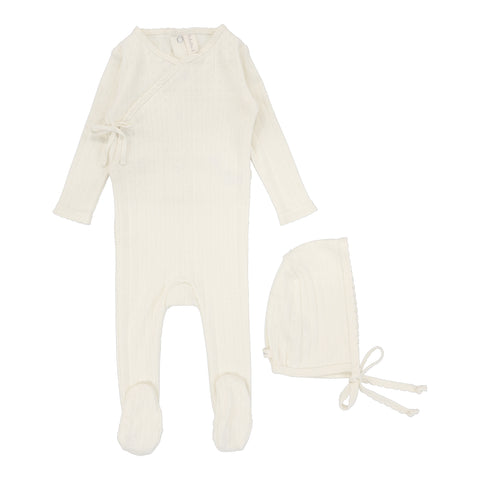 Lilette Cream Fine Pointelle Footie Set