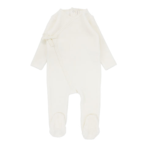 Lilette Cream Velour Wrap Footie