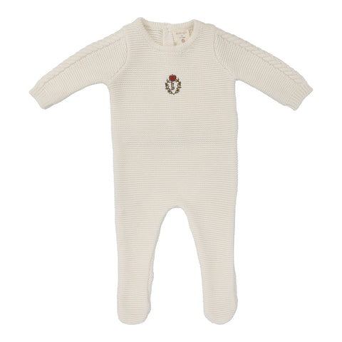 Lil Legs Analogie Cream Crest Knit Footie