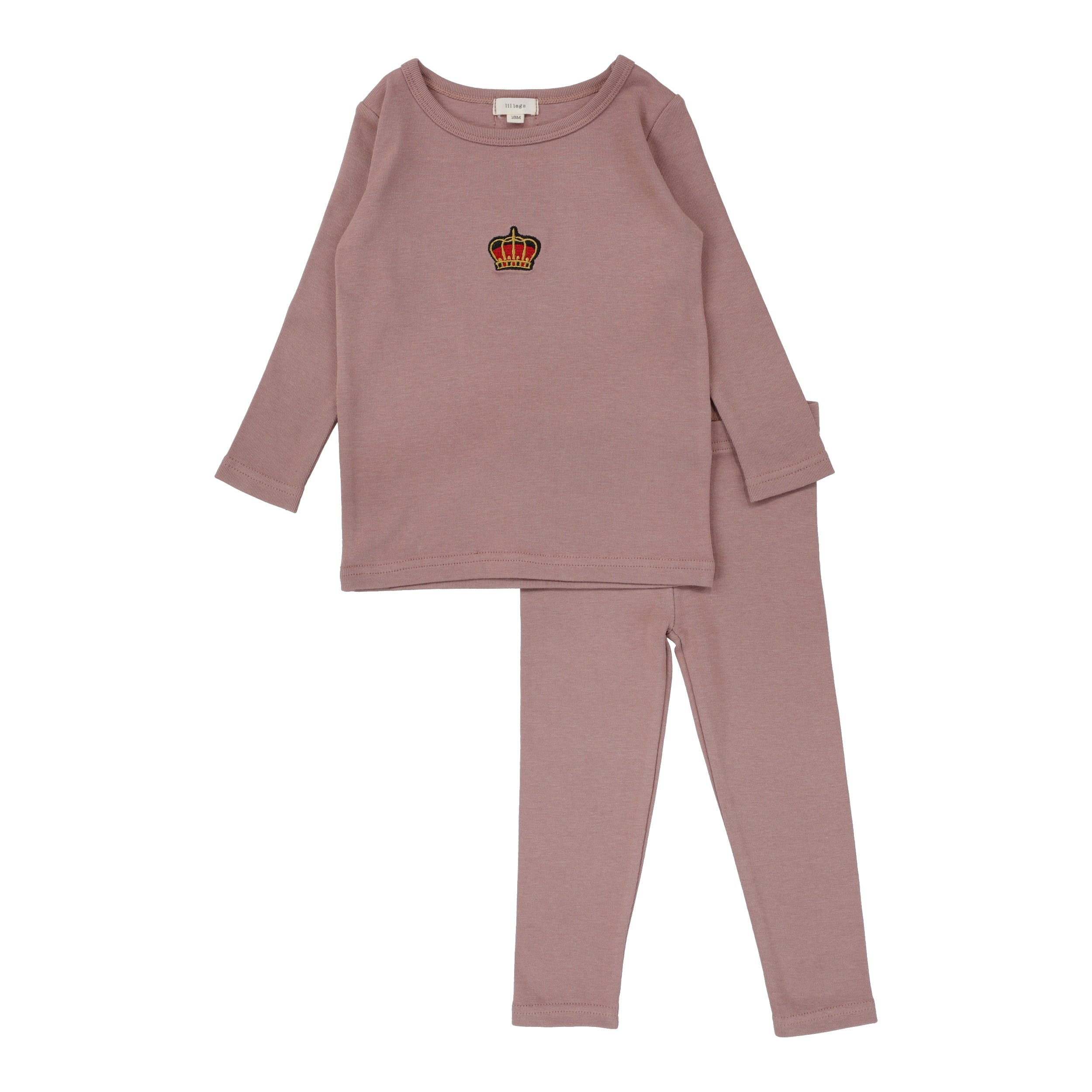 Lil Legs Mauve Crown Lounge Set – Panda and Cub