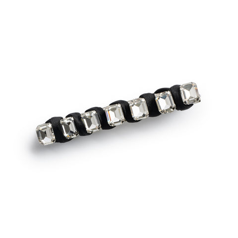 Halo Luxe Black Crystal Satin Clip