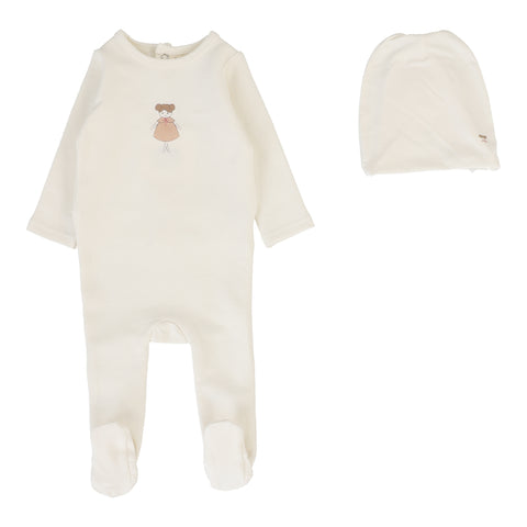 Lilette Cream/Doll Graphic Footie Set GFS-CRED