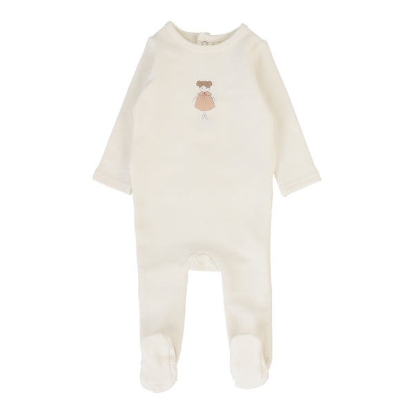 Lilette Cream/Doll Graphic Footie GF-CRED