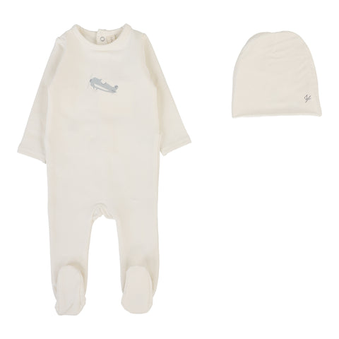 Lilette Cream/Airplane Graphic Footie Set GFS-CREA