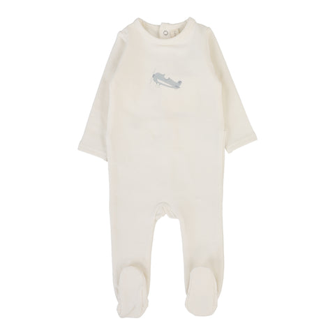 Lilette Cream/Airplane Graphic Footie GF-CREA